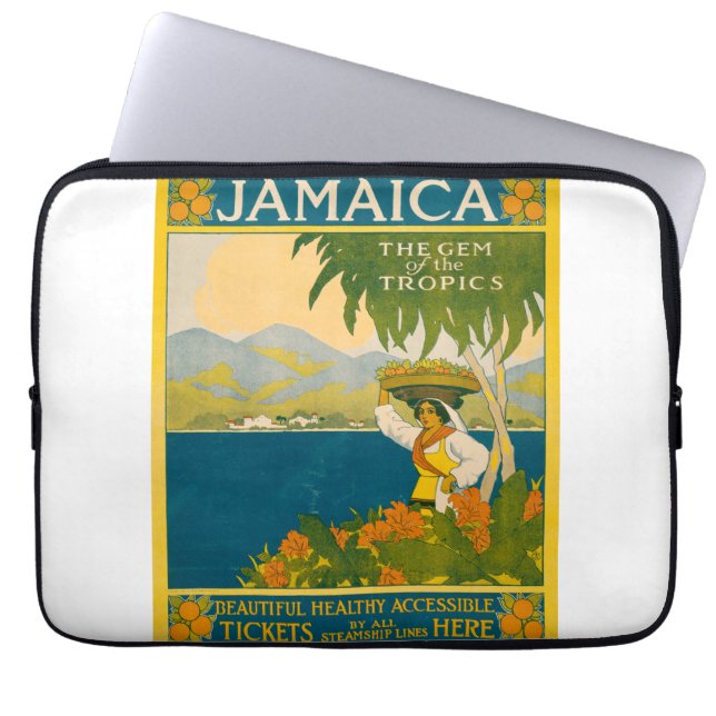 Vintage Travel Poster For Jamaica Laptop Sleeve (Front)