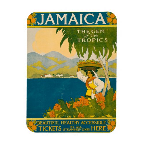 Vintage Travel Poster For Jamaica Magnet