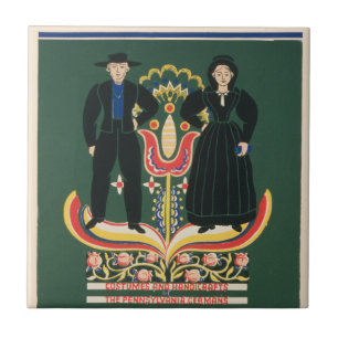 Vintage Travel Poster For Lancaster County, Pa Ceramic Tile