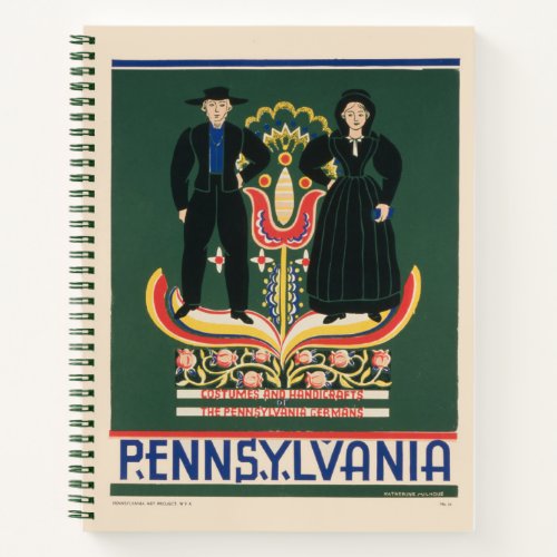 Vintage Travel Poster For Lancaster County Pa Notebook