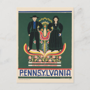 Vintage Travel Poster For Lancaster County, Pa Postcard
