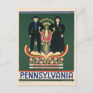 Vintage Travel Poster For Lancaster County, Pa Postcard