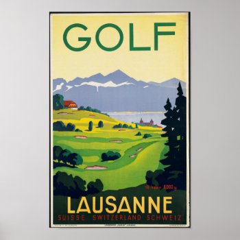 Vintage Travel Poster For Lausanne by AsTimeGoesBy at Zazzle