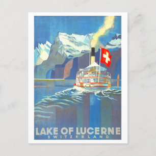 Vintage Travel Poster for Lucerne, Switzerland, Postcard