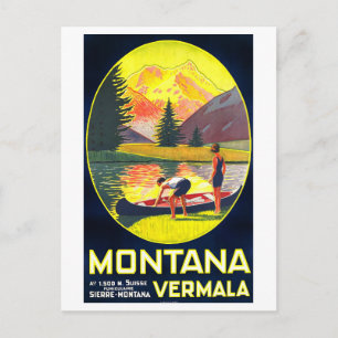 Vintage Travel Poster for Montana, Switzerland, Postcard