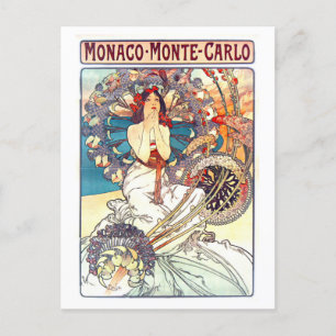 Vintage Travel Poster for Monte Carlo, Monaco, Postcard