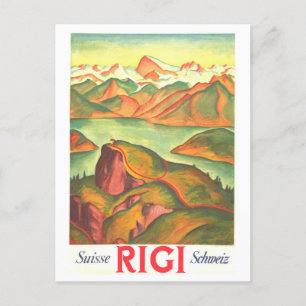 Vintage Travel Poster for Mt. Rigi, Switzerland, Postcard