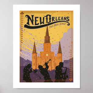vintage travel poster for new orleans