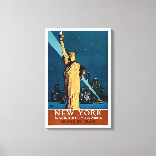 Vintage Travel Poster For New York Canvas Print