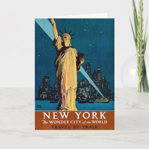 Vintage Travel Poster For New York Card