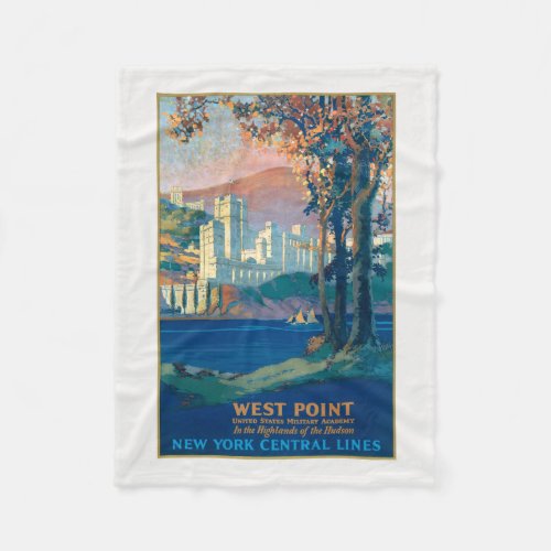 Vintage Travel Poster For New York Central Lines Fleece Blanket