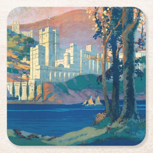 Vintage Travel Poster For New York Central Lines Square Paper Coaster