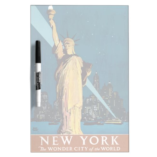 Vintage Travel Poster For New York Dry Erase Board