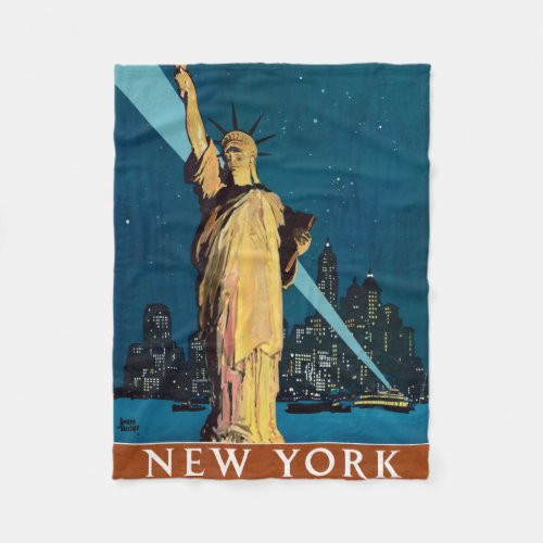 Vintage Travel Poster For New York Fleece Blanket