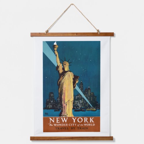 Vintage Travel Poster For New York Hanging Tapestry