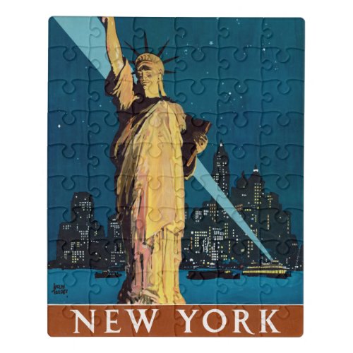 Vintage Travel Poster For New York Jigsaw Puzzle