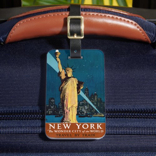 Vintage Travel Poster For New York Luggage Tag