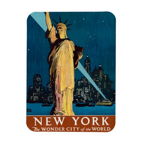 Vintage Travel Poster For New York Magnet