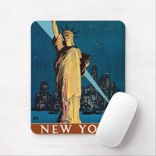 Vintage Travel Poster For New York Mouse Pad