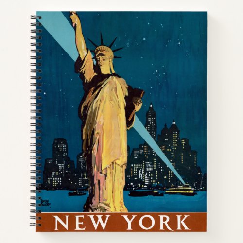 Vintage Travel Poster For New York Notebook