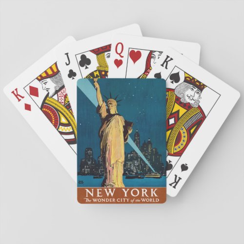 Vintage Travel Poster For New York Playing Cards