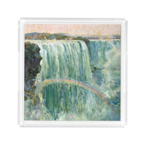 Vintage Travel Poster For Niagara Falls Acrylic Tray