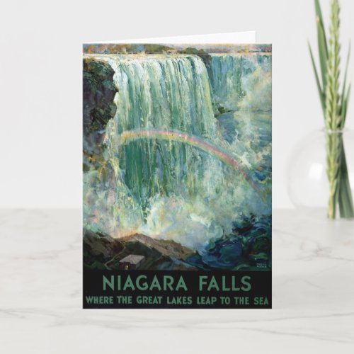Vintage Travel Poster For Niagara Falls Card