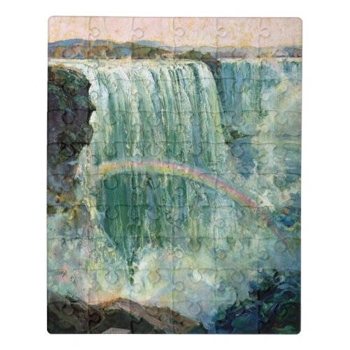 Vintage Travel Poster For Niagara Falls Jigsaw Puzzle