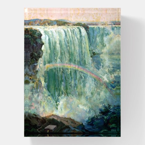 Vintage Travel Poster For Niagara Falls Paperweight