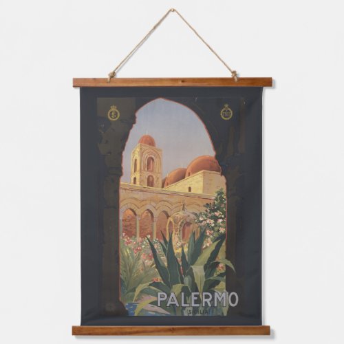 Vintage Travel Poster For Palermo Italy Hanging Tapestry
