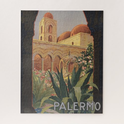 Vintage Travel Poster For Palermo Italy Jigsaw Puzzle