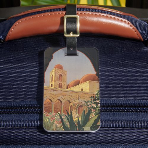 Vintage Travel Poster For Palermo Italy Luggage Tag