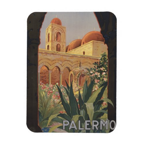 Vintage Travel Poster For Palermo Italy Magnet