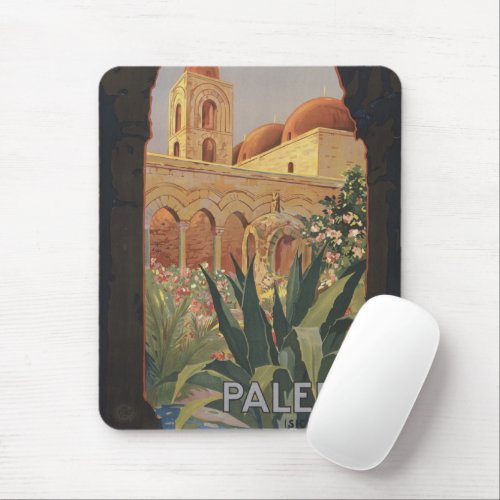 Vintage Travel Poster For Palermo Italy Mouse Pad