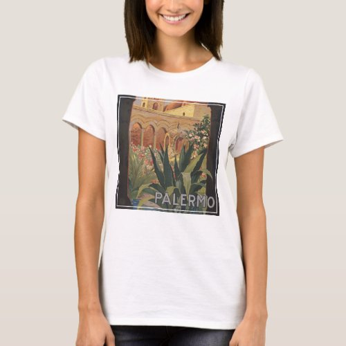 Vintage Travel Poster For Palermo Italy T_Shirt