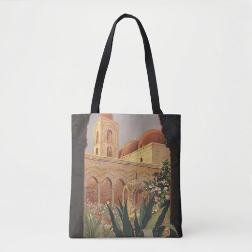 Vintage Travel Poster For Palermo Italy Tote Bag
