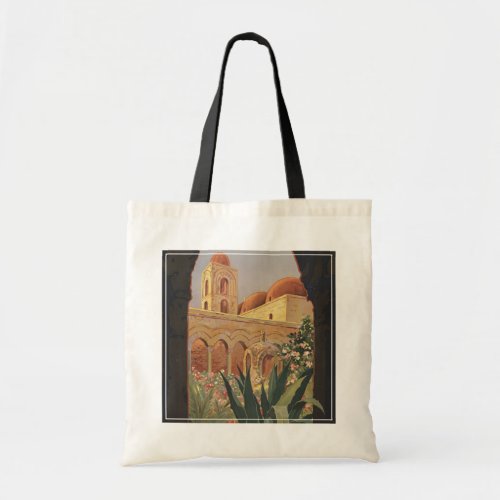 Vintage Travel Poster For Palermo Italy Tote Bag