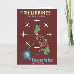 Vintage Travel Poster For Philippine Air Lines Card