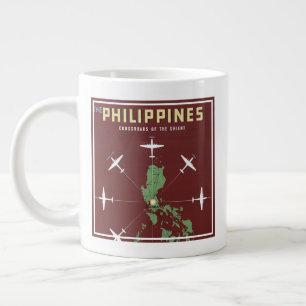 Vintage Travel Poster For Philippine Air Lines Giant Coffee Mug