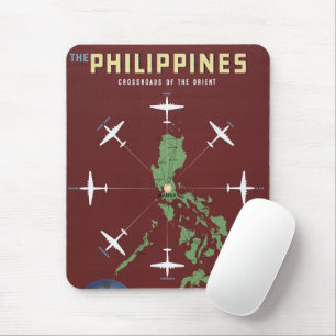 Vintage Travel Poster For Philippine Air Lines Mouse Pad