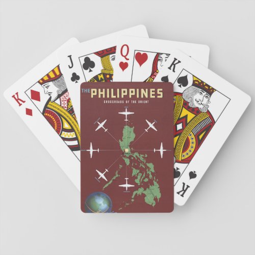 Vintage Travel Poster For Philippine Air Lines Playing Cards