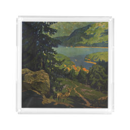 Vintage Travel Poster For The Adirondack Mountains Acrylic Tray
