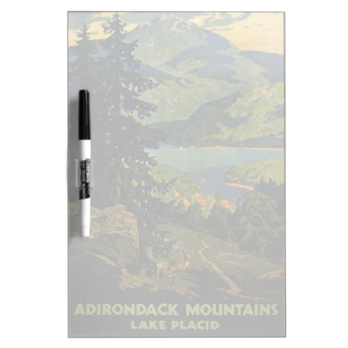 Vintage Travel Poster For The Adirondack Mountains Dry Erase Board