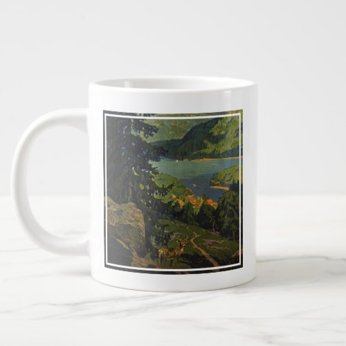 Vintage Travel Poster For The Adirondack Mountains Giant Coffee Mug