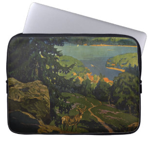 Vintage Travel Poster For The Adirondack Mountains Laptop Sleeve