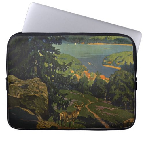 Vintage Travel Poster For The Adirondack Mountains Laptop Sleeve