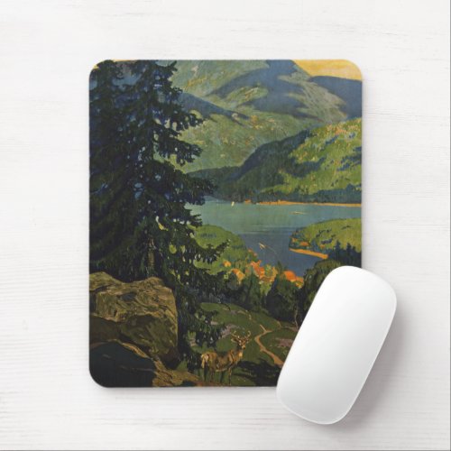 Vintage Travel Poster For The Adirondack Mountains Mouse Pad