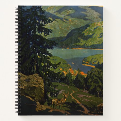 Vintage Travel Poster For The Adirondack Mountains Notebook