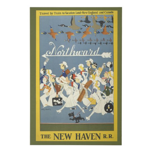 Vintage Travel Poster For The New Haven RR Faux Canvas Print