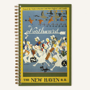 Vintage Travel Poster For The New Haven R.R. Notebook